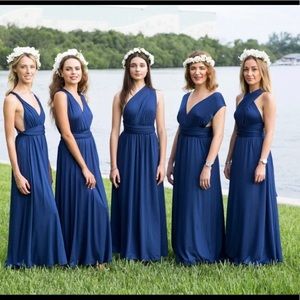 Infinity transformer navy dress. Full length